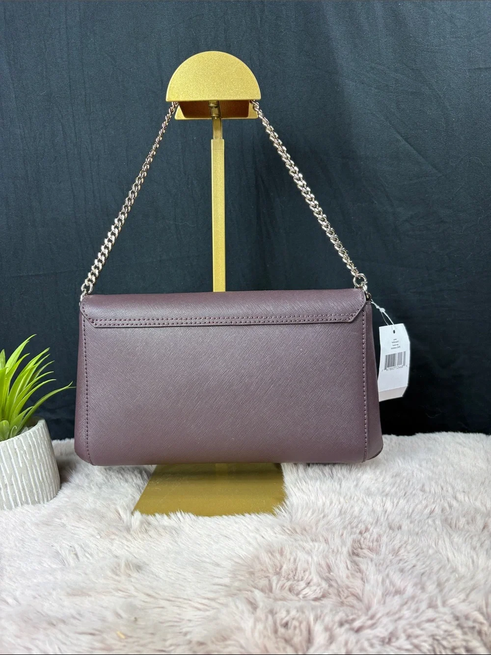 Kate Spade Laurel Way Greer Saffiano Leather Crossbody Bag Chocolate Cherry NWT